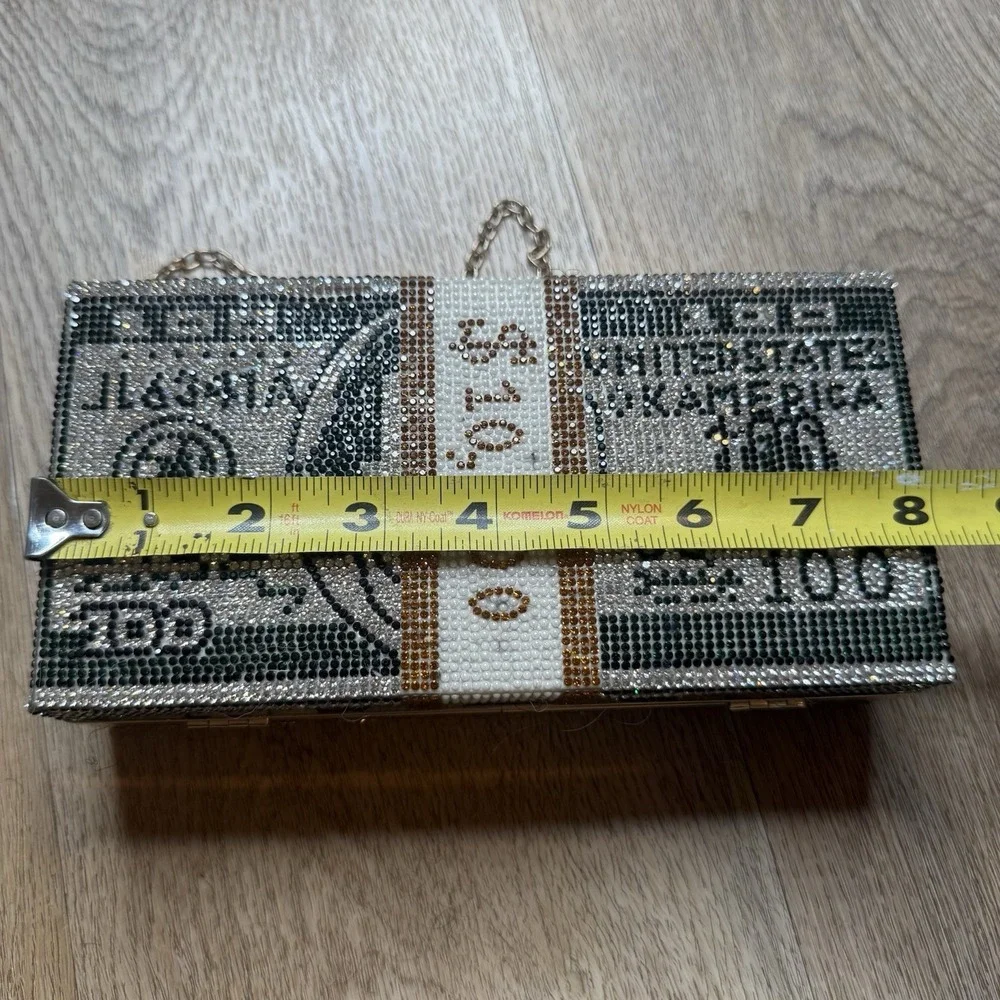 Creative Fashion New Money‎ Clutch Rhinestone Purse 10000 Dollars Stack Bags